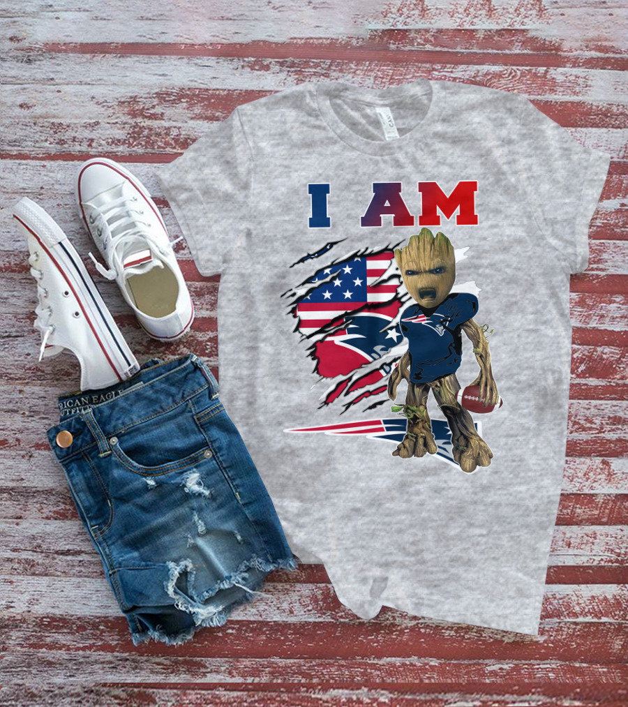 I Am Patriots American Flag Football Character T-Shirt