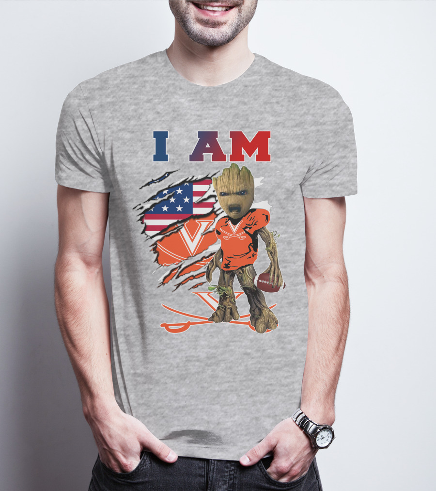 I Am Cavaliers Groot Football Virginia Flag T-Shirt
