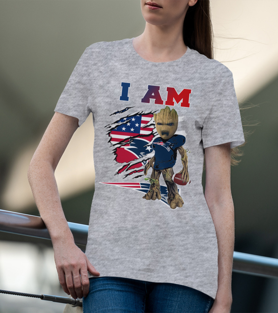 I Am Groot Patriots Football T-Shirt