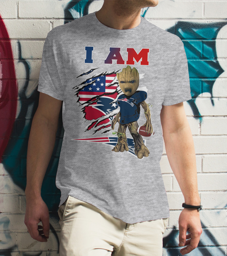 I Am Groot Patriots Football T-Shirt