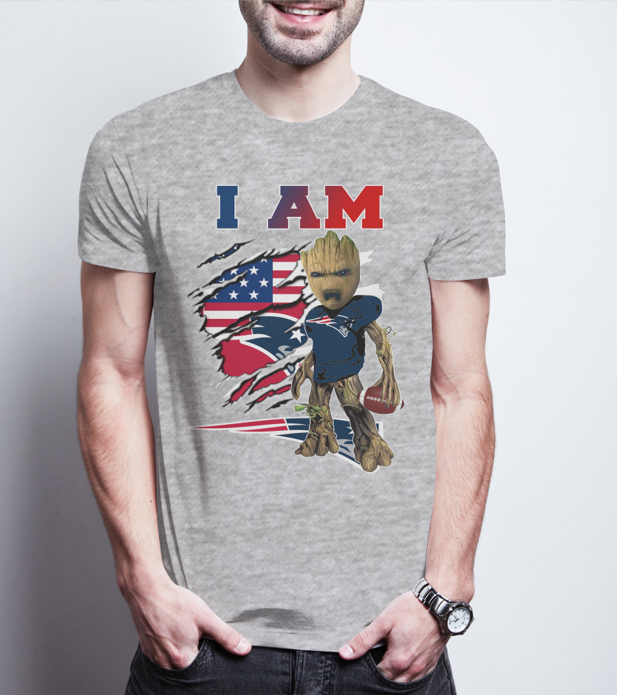 I Am Groot Patriots Football T-Shirt
