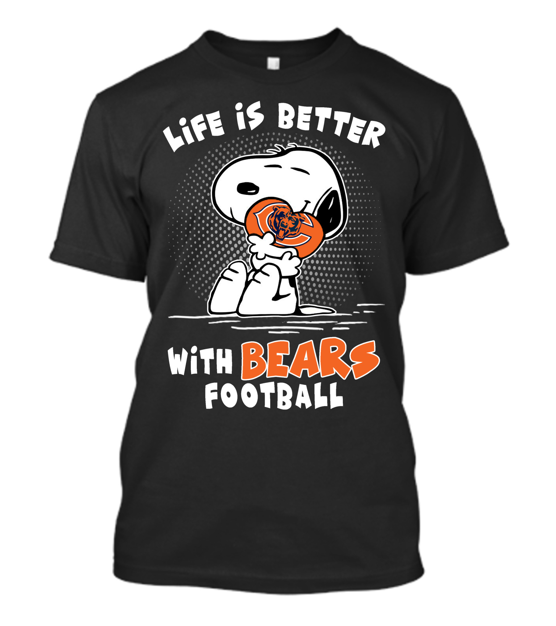 Life Is Better With Bears Football Snoopy Hugging T-Shirt