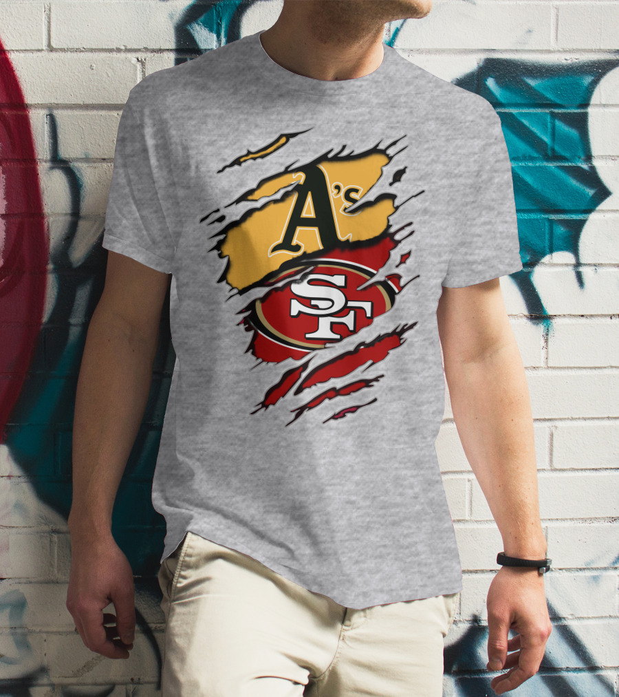 Sf 49ers Oakland Athletics Team Logos T-Shirt