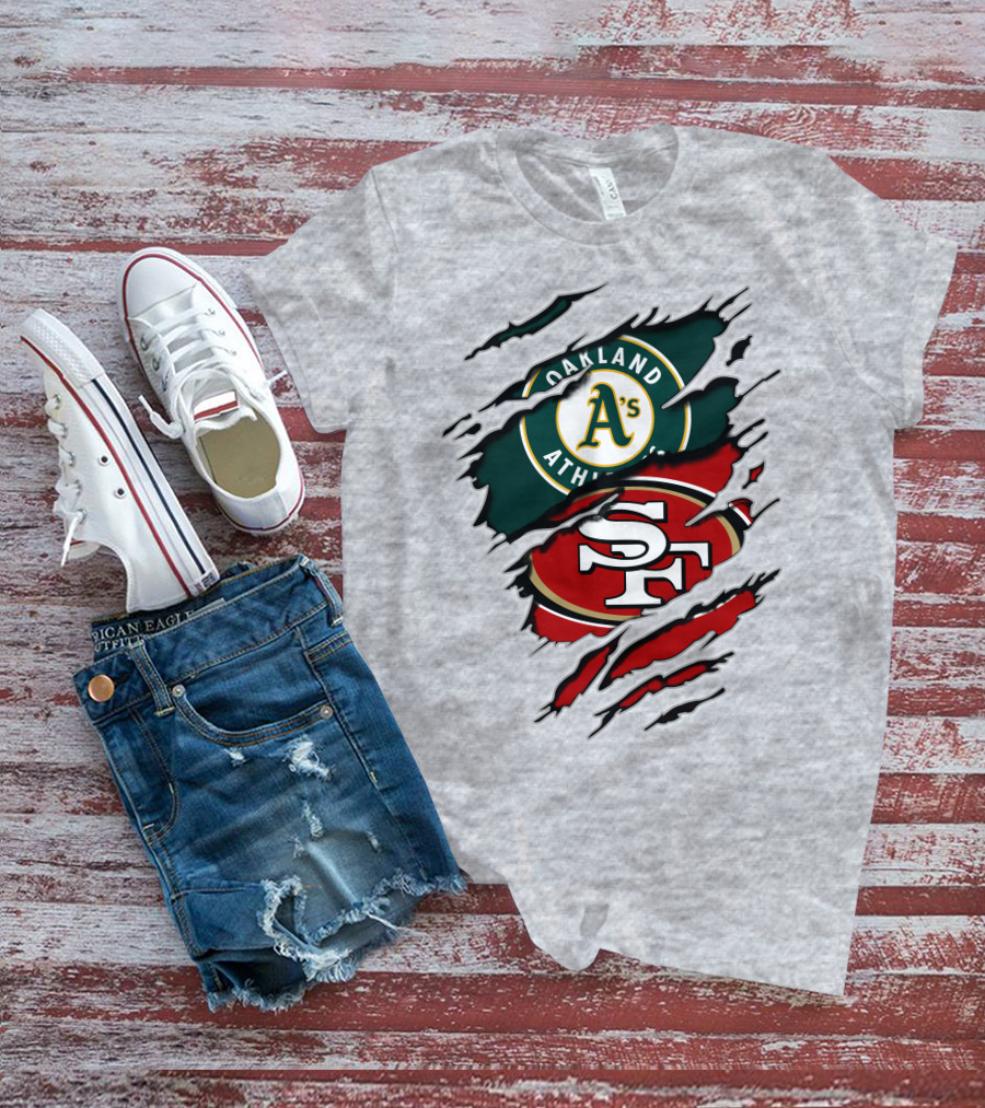 Oakland Athletics And San Francisco 49ers Logo Mashup T-Shirt