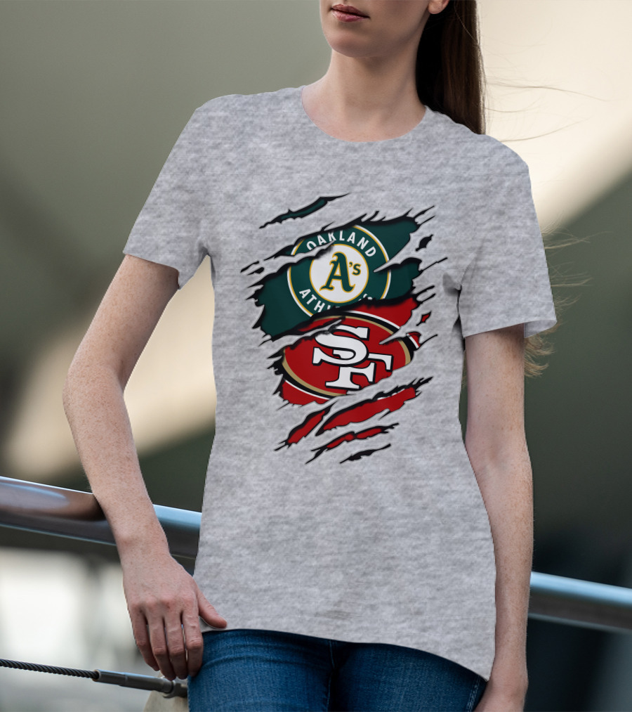 Oakland Athletics And San Francisco 49ers Logo Mashup T-Shirt