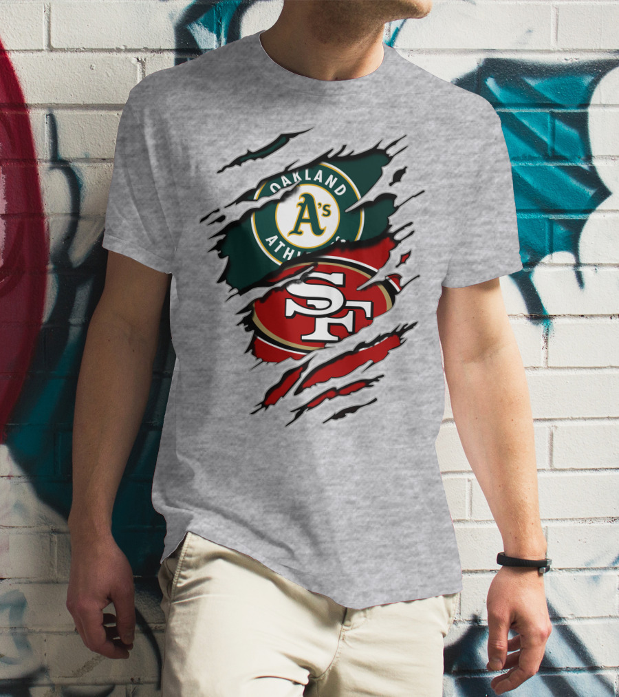 Oakland Athletics And San Francisco 49ers Logo Mashup T-Shirt