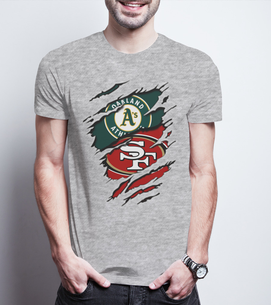 Oakland Athletics And San Francisco 49ers Logo Mashup T-Shirt