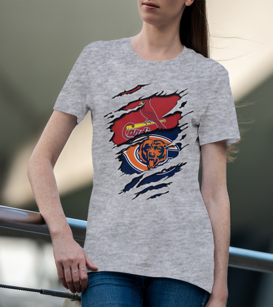 Chicago Bears St. Louis Cardinals Claw Logos T-Shirt