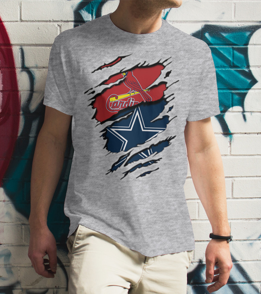 Cardinals Cowboys Logo Mashup T-Shirt