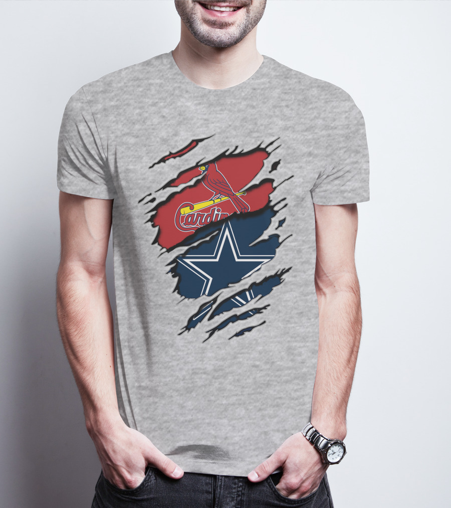 Cardinals Cowboys Logo Mashup T-Shirt