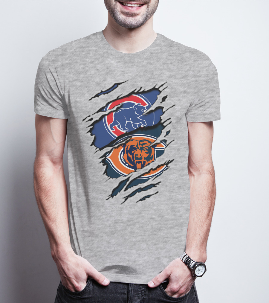 Chicago Cubs Bears Dual Logo Crossover T-Shirt