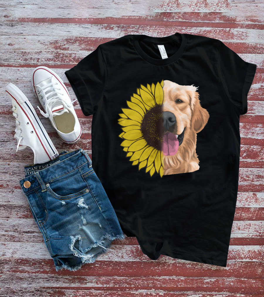 Golden Retriever Sunflower Fusion T-Shirt