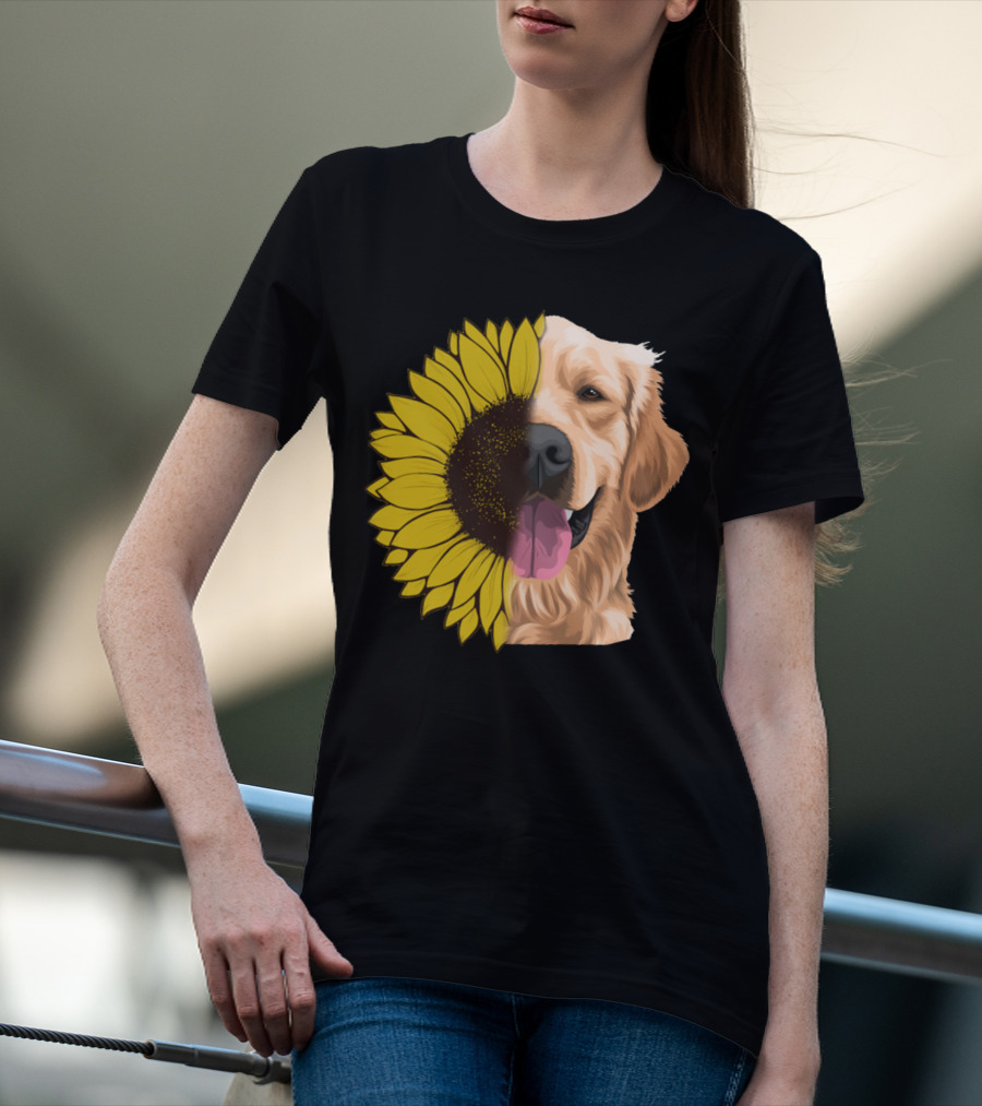Golden Retriever Sunflower Fusion T-Shirt