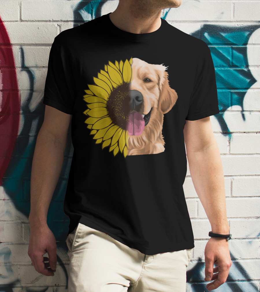 Golden Retriever Sunflower Fusion T-Shirt