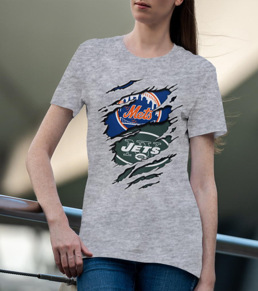 New York Mets Jets Crossover Logo T-Shirt