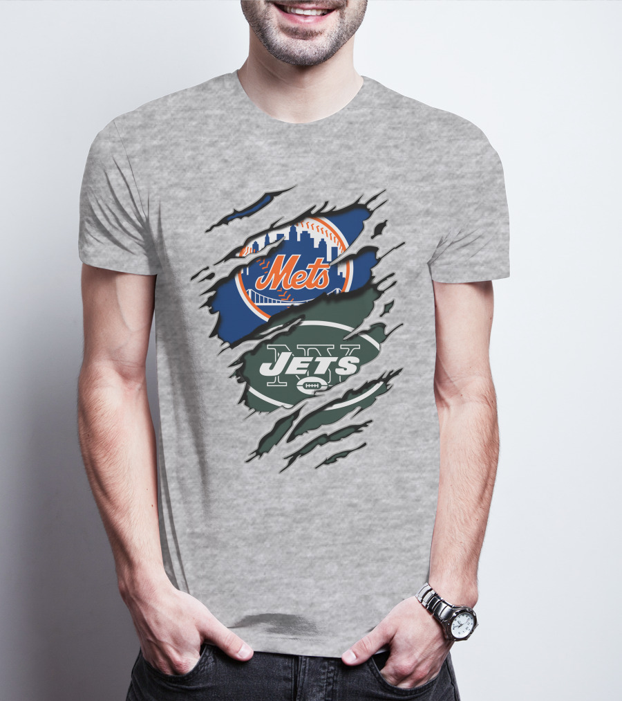 New York Mets Jets Crossover Logo T-Shirt