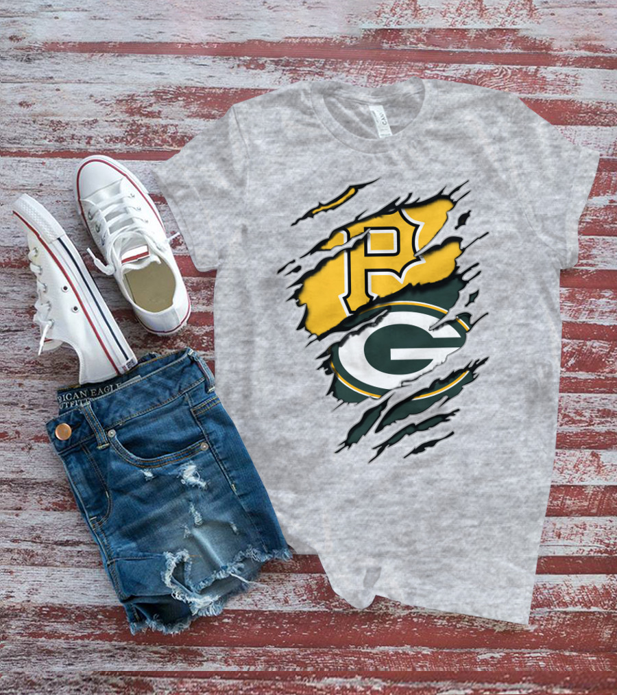 Pirates And Packers Dual Logo Mashup T-Shirt