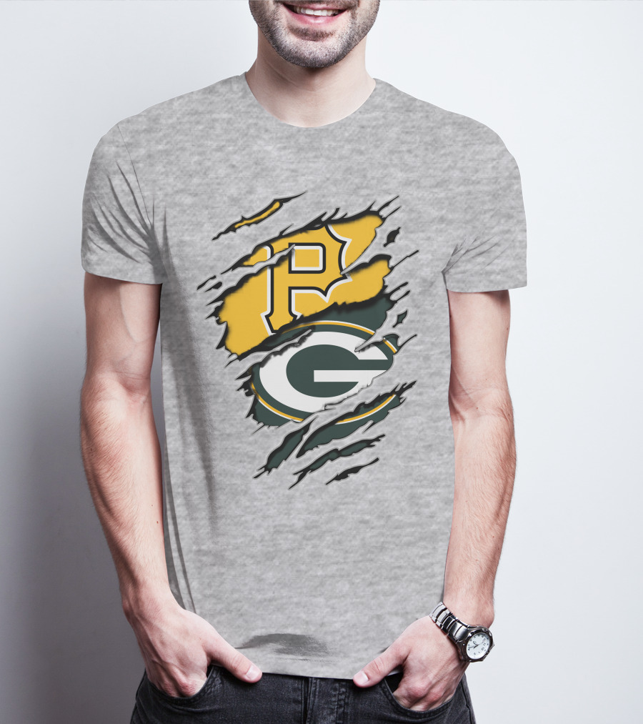 Pirates And Packers Dual Logo Mashup T-Shirt
