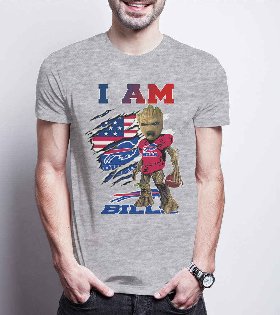 I Am Bills Buffalo Football Groot Usa Flag T-Shirt