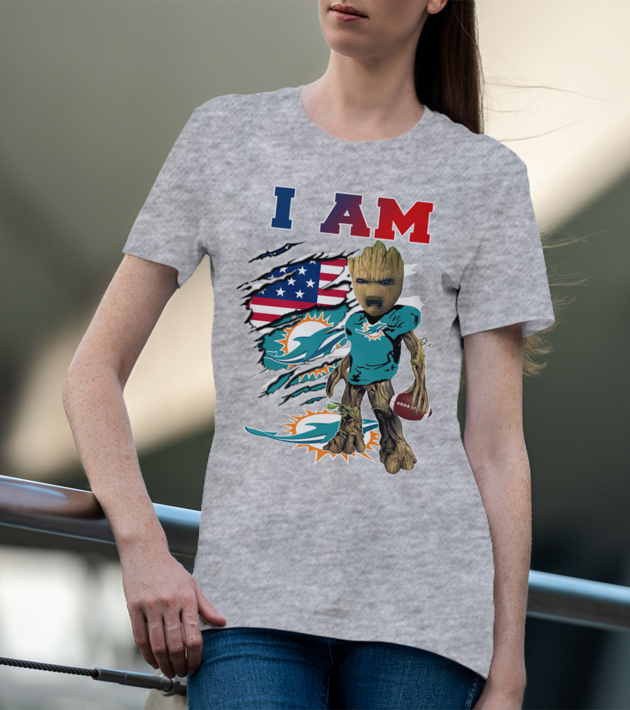 I Am Groot Miami Dolphins Nfl Football T-Shirt