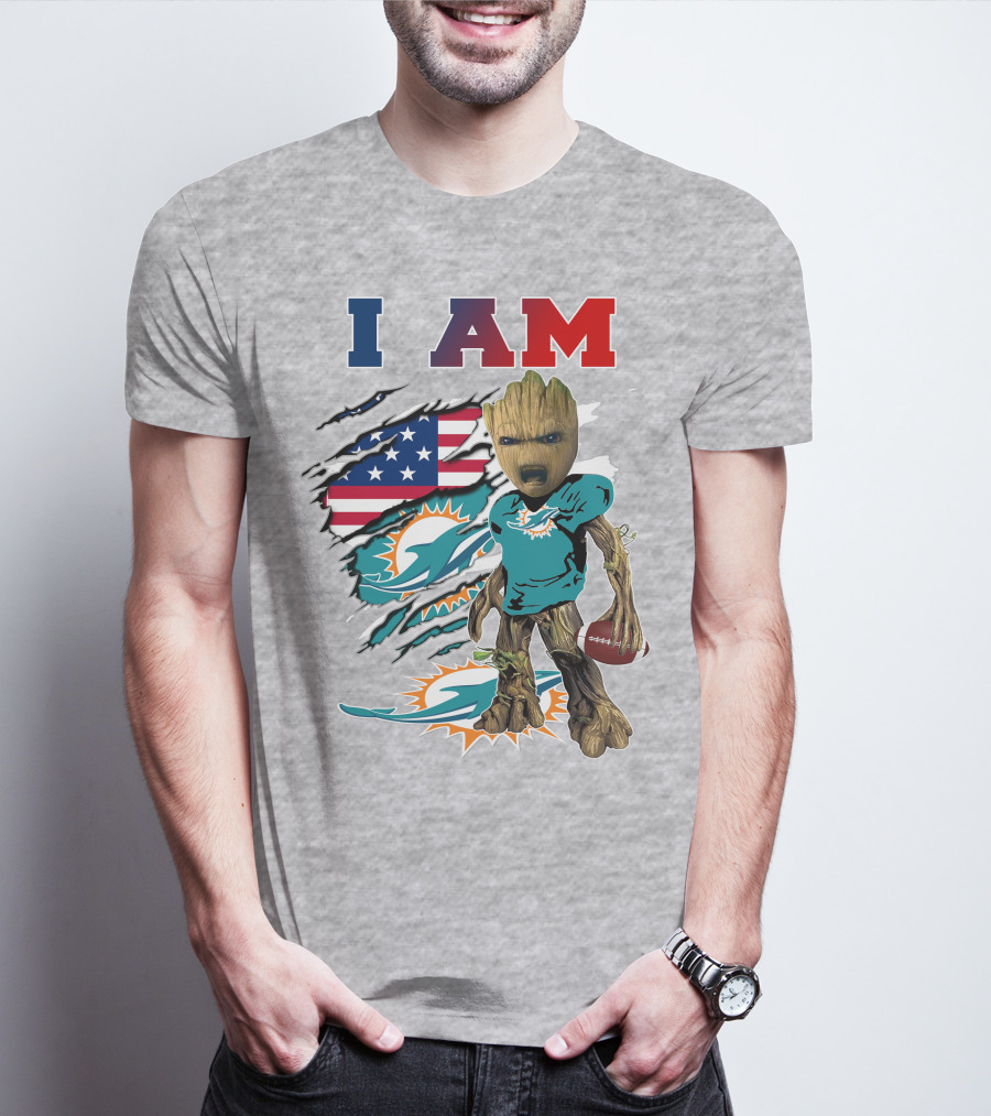 I Am Groot Miami Dolphins Nfl Football T-Shirt
