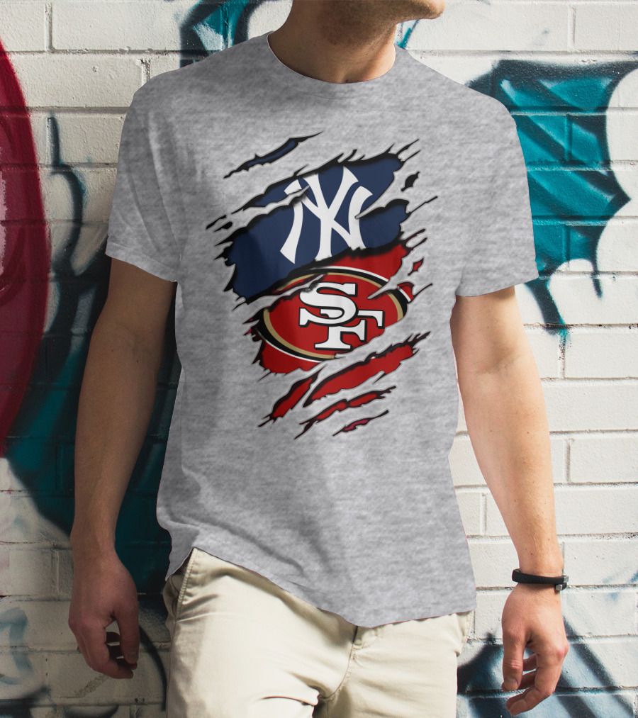 49ers Yankees Sf Ny Logos Clash T-Shirt