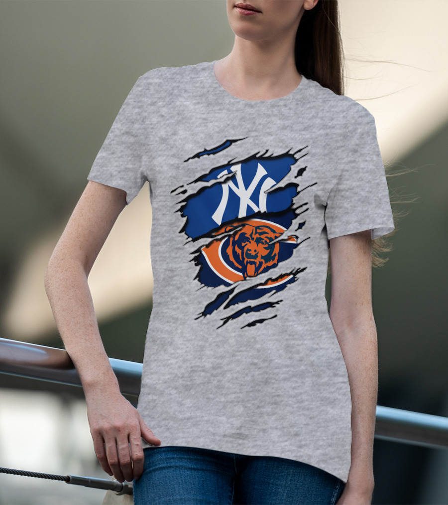 Chicago Bears New York Yankees Mashup T-Shirt