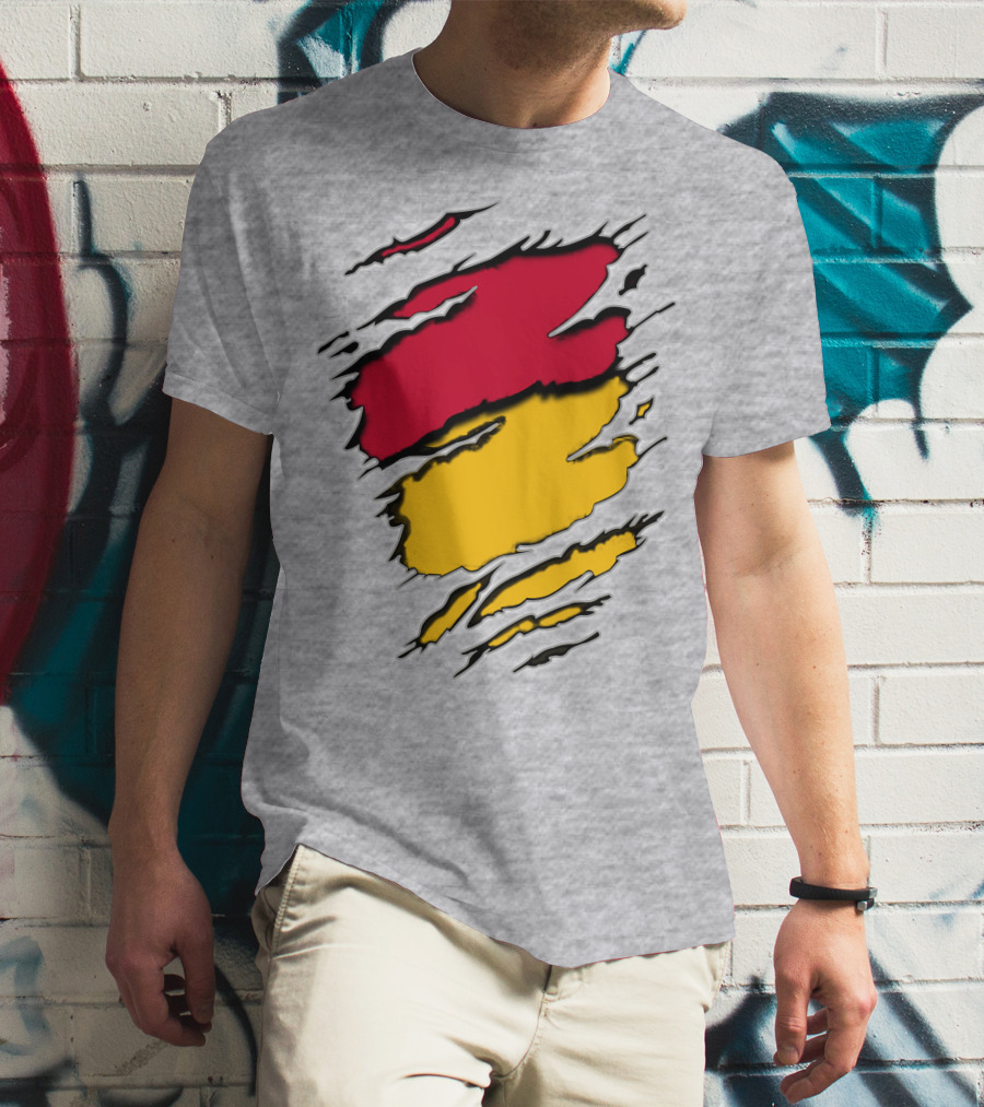 5Stee Red And Yellow Scratch Marks T-Shirt