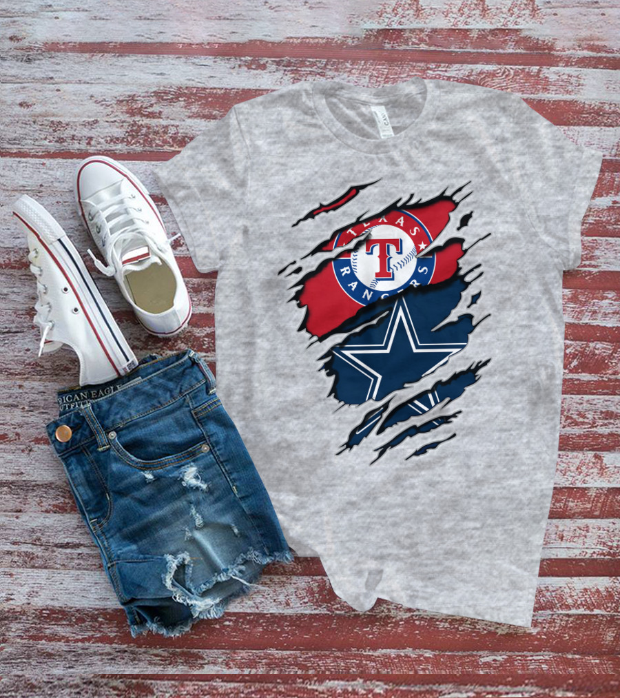 Texas Rangers Dallas Cowboys Logo Mashup T-Shirt
