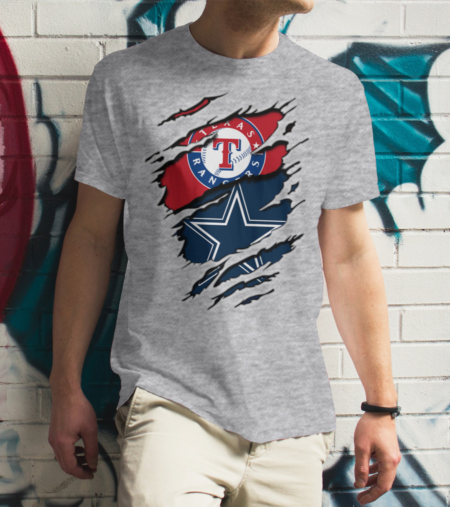 Texas Rangers Dallas Cowboys Logo Mashup T-Shirt