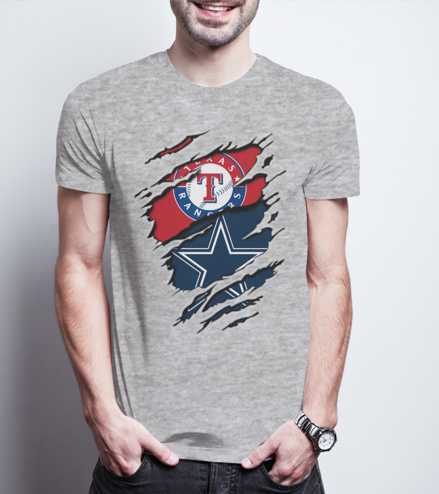 Texas Rangers Dallas Cowboys Logo Mashup T-Shirt