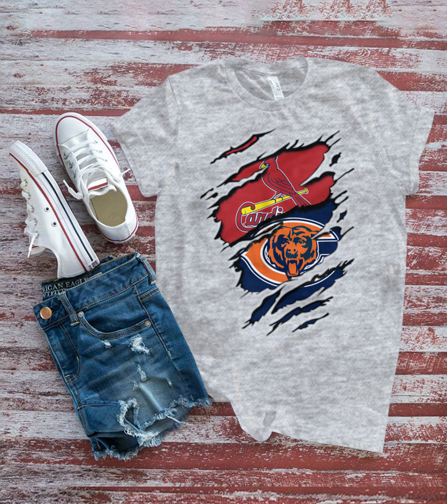 Chicago Bears And St. Louis Cardinals Team Logos T-Shirt