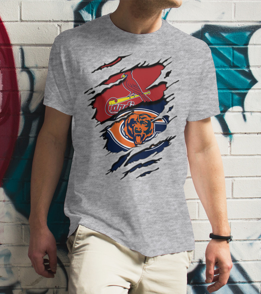 Chicago Bears And St. Louis Cardinals Team Logos T-Shirt