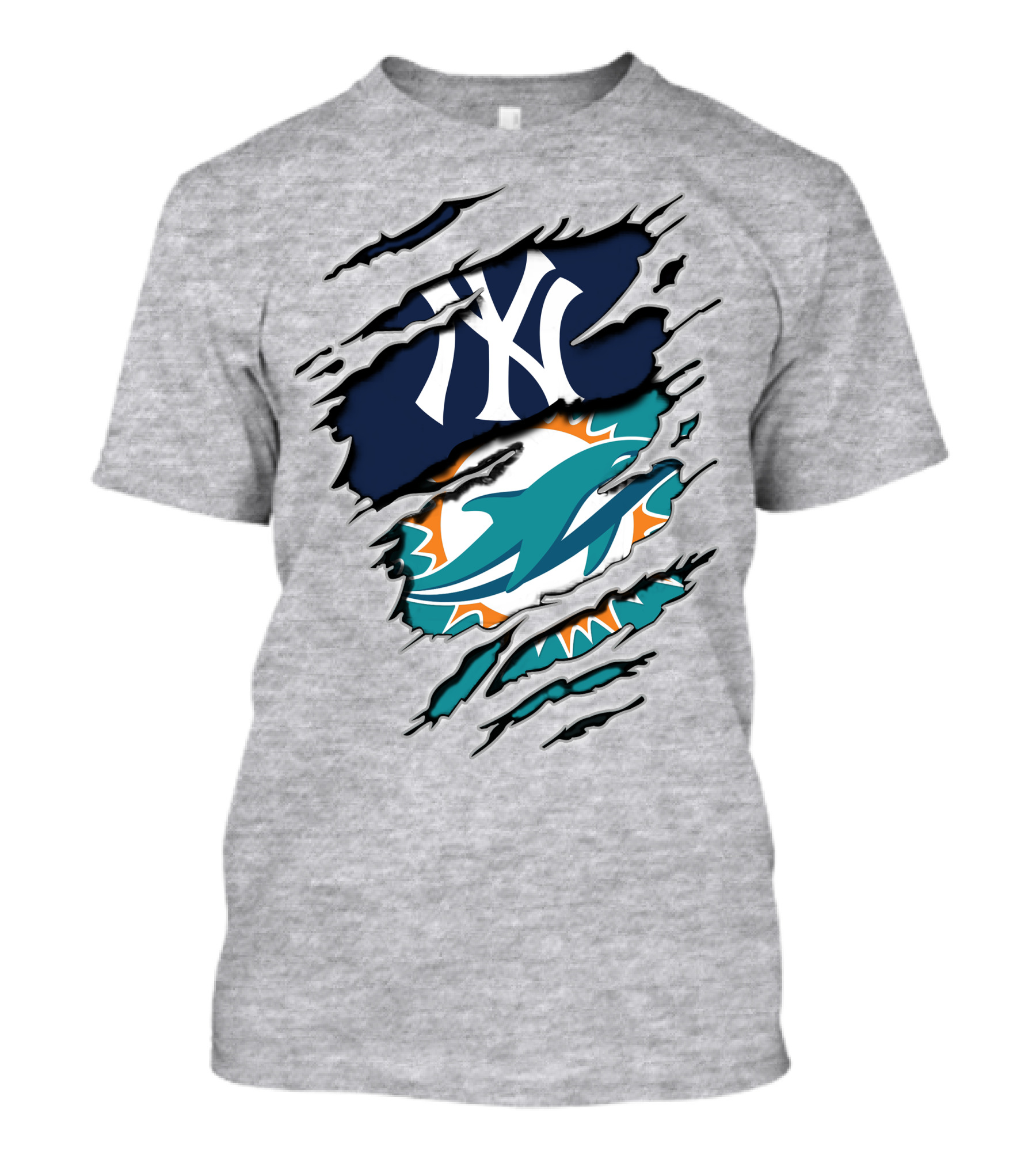 New York Yankees Miami Dolphins Crossover T-Shirt