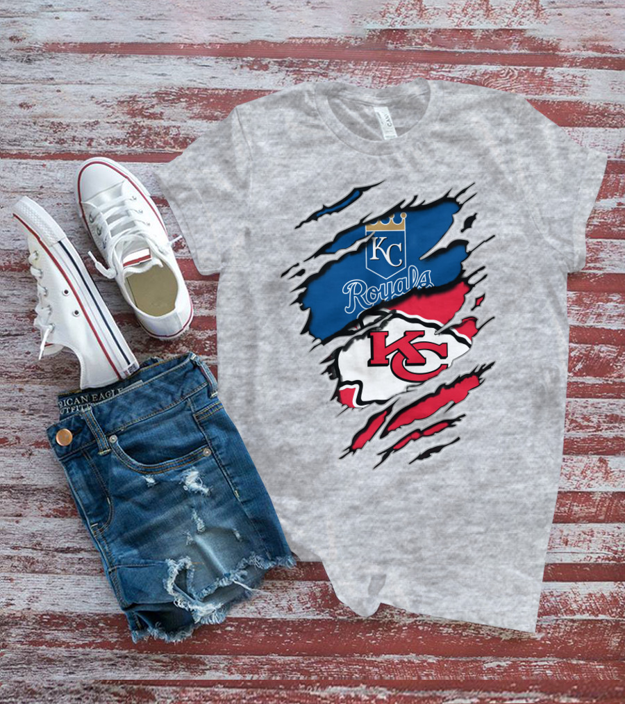 KC Royals KC Chiefs Torn Claw Marks T-Shirt