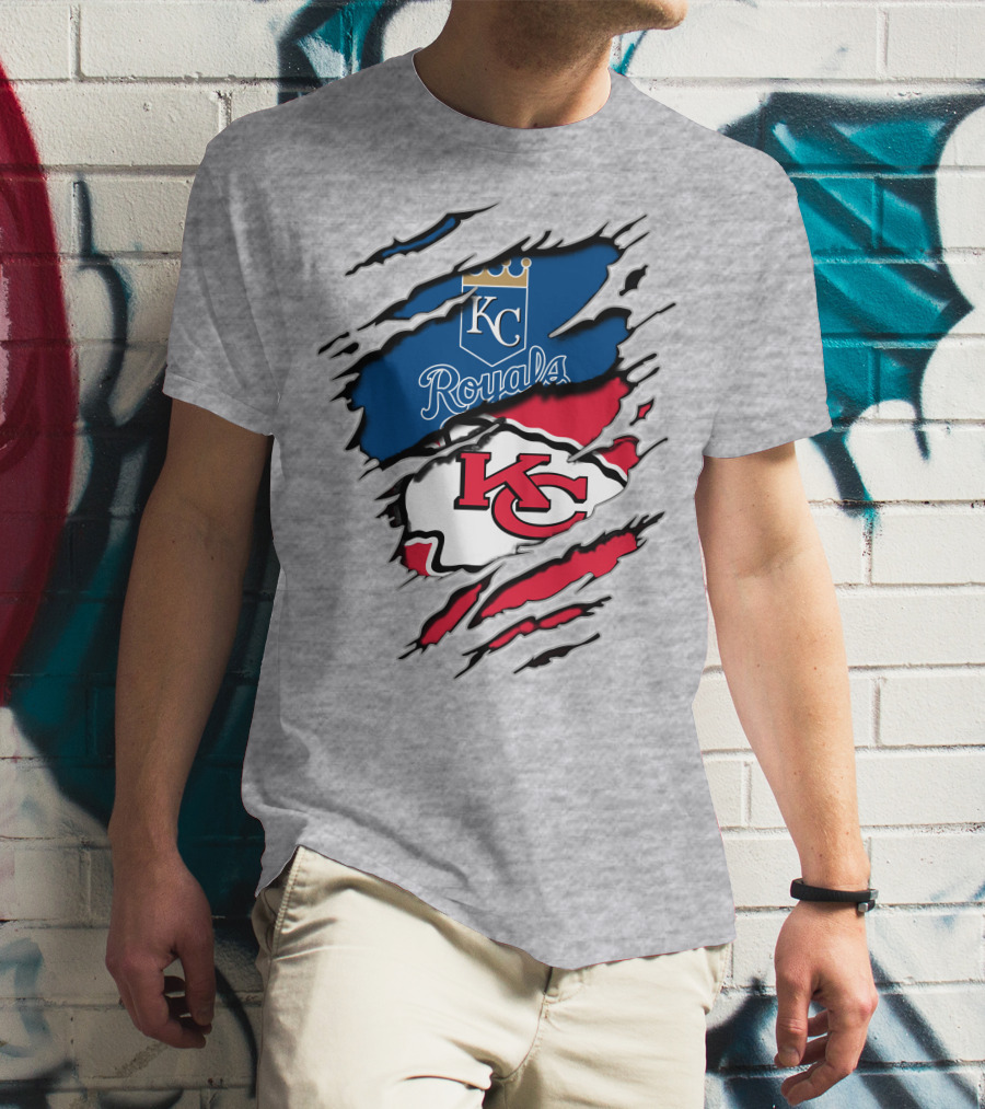 KC Royals KC Chiefs Torn Claw Marks T-Shirt