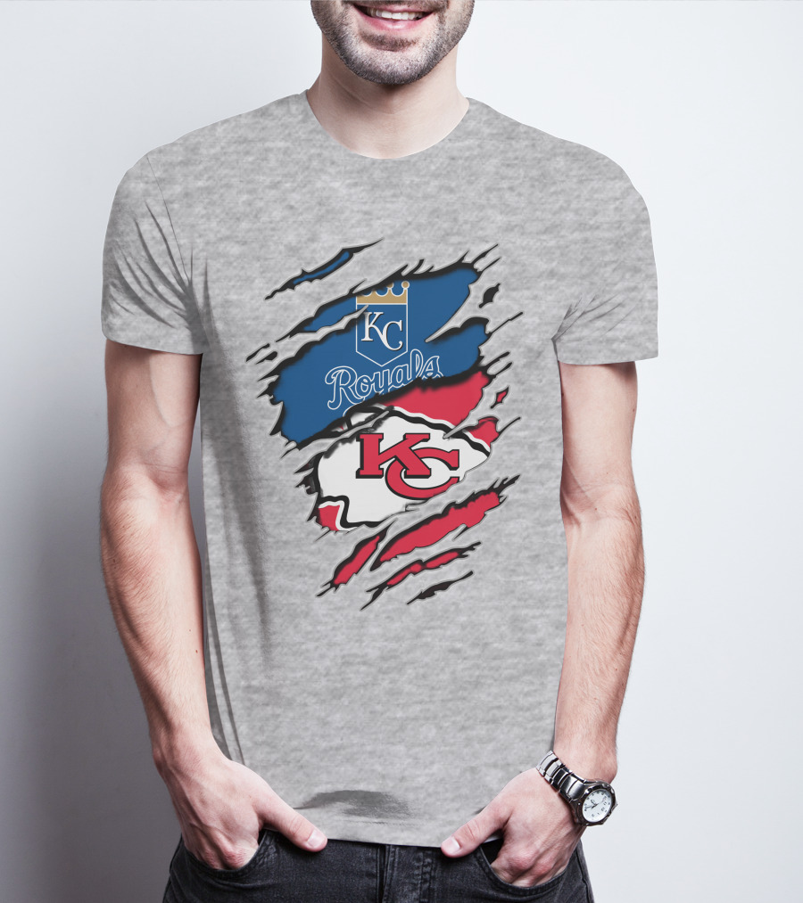 KC Royals KC Chiefs Torn Claw Marks T-Shirt