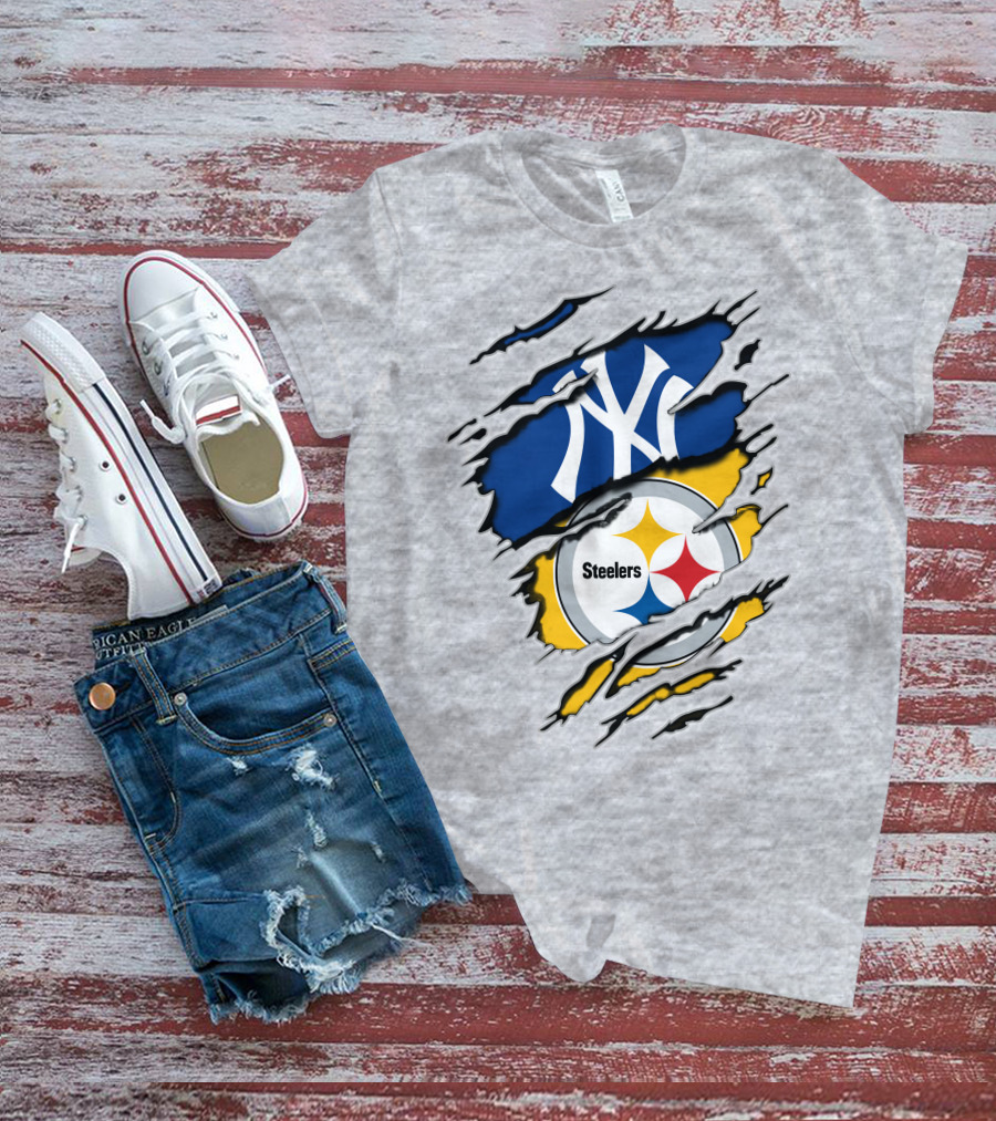 Steelers Yankees Torn Layered T-Shirt