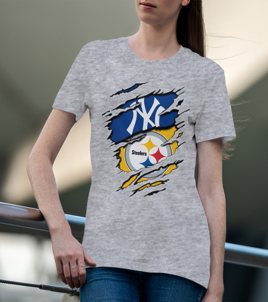 Steelers Yankees Torn Layered T-Shirt