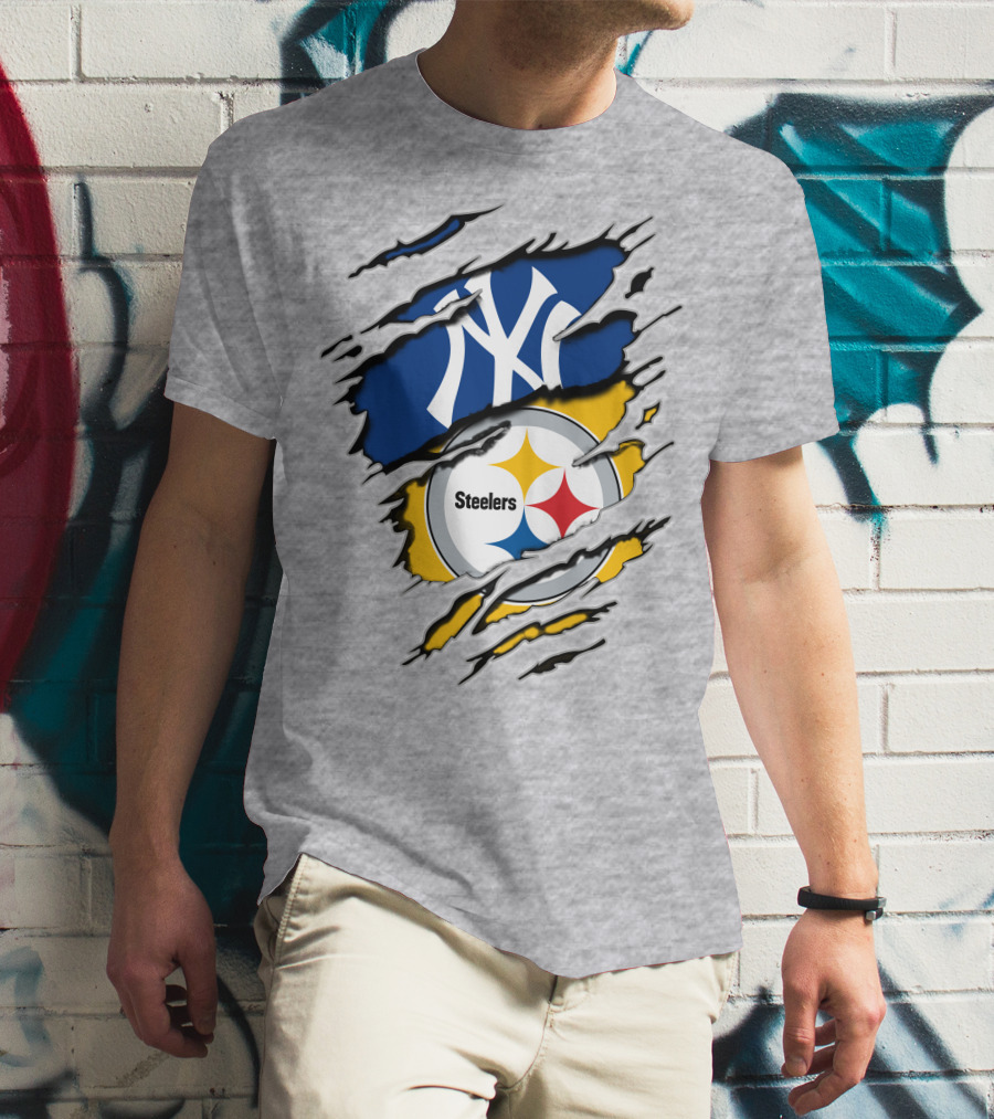 Steelers Yankees Torn Layered T-Shirt
