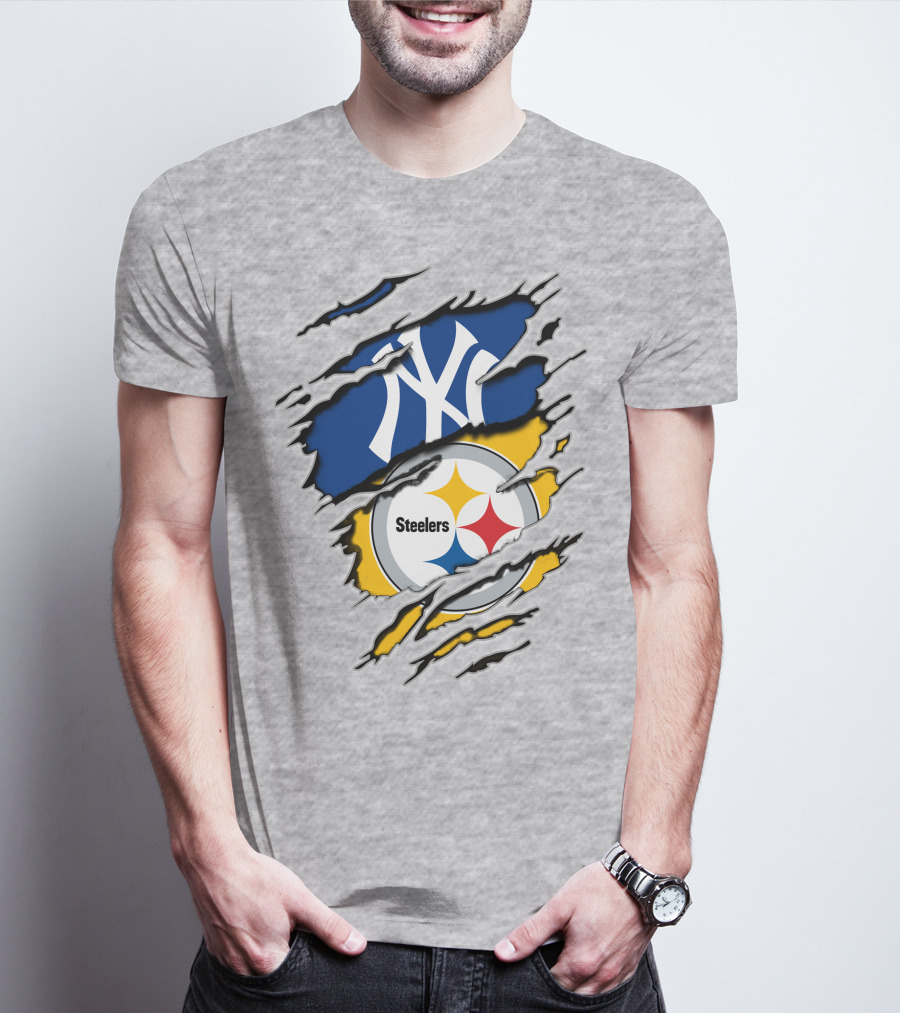 Steelers Yankees Torn Layered T-Shirt