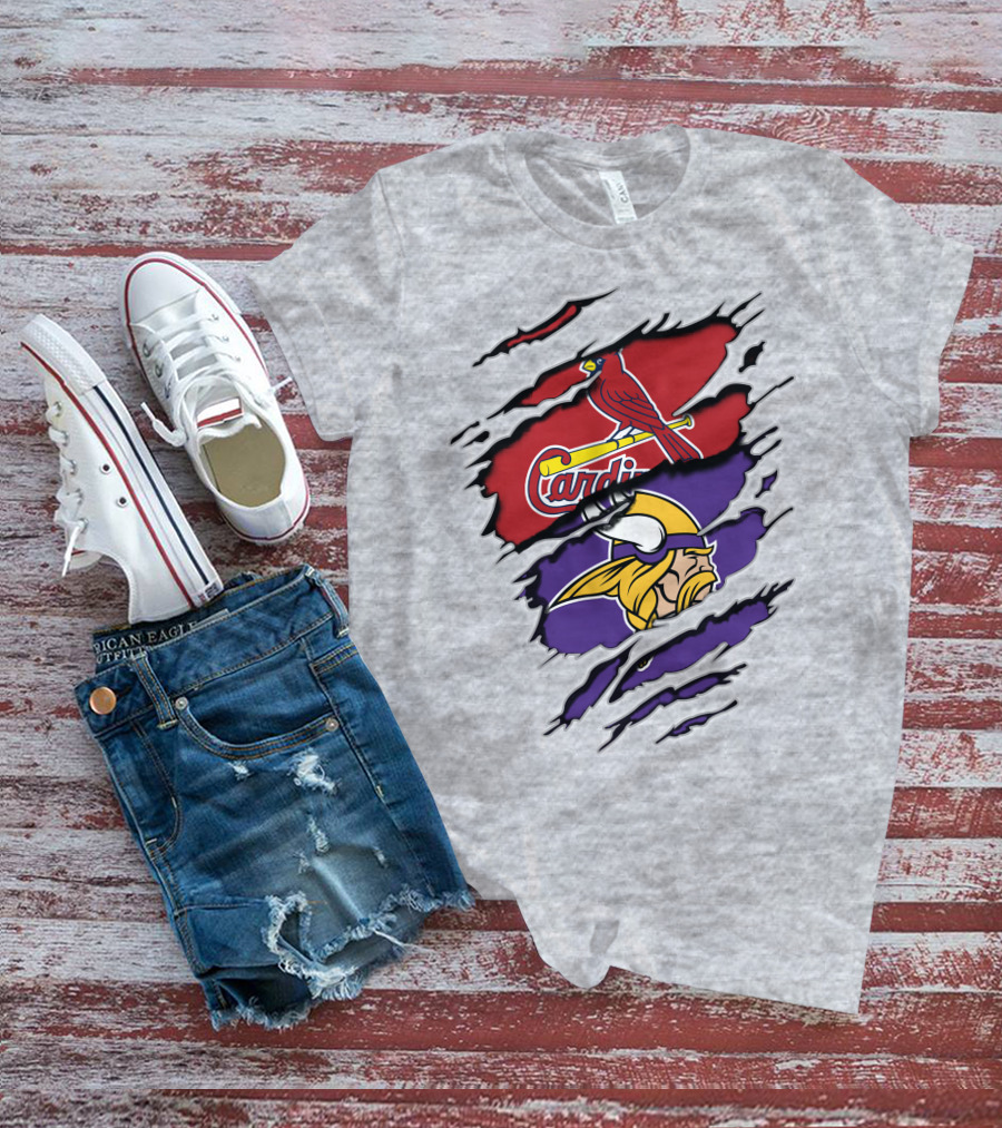 Minnesota Vikings And St. Louis Cardinals Crossover T-Shirt