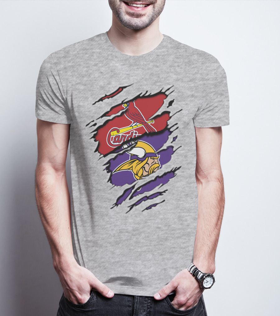 Minnesota Vikings And St. Louis Cardinals Crossover T-Shirt