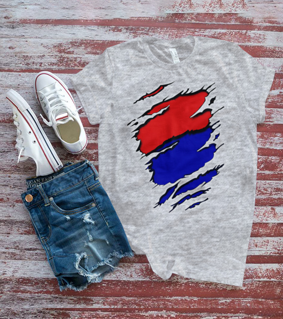 Buc Du Red Blue Claw Marks T-Shirt