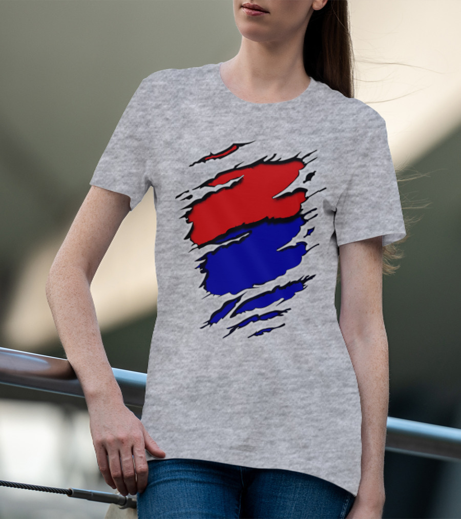 Buc Du Red Blue Claw Marks T-Shirt