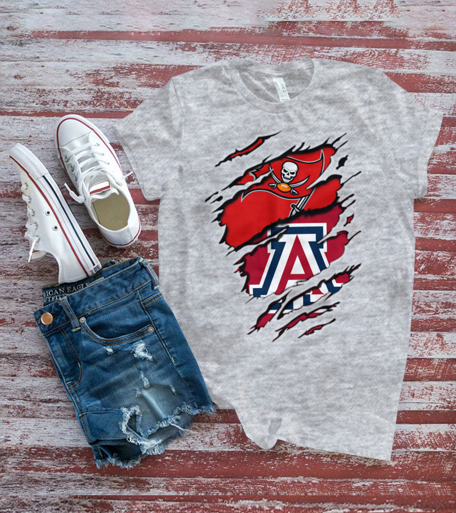 Buccaneers Arizona Wildcats Football Logo Crossover T-Shirt