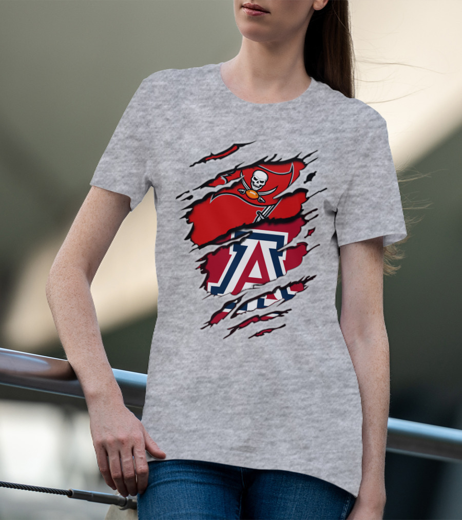 Buccaneers Arizona Wildcats Football Logo Crossover T-Shirt