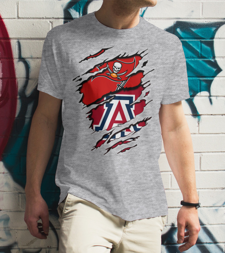 Buccaneers Arizona Wildcats Football Logo Crossover T-Shirt