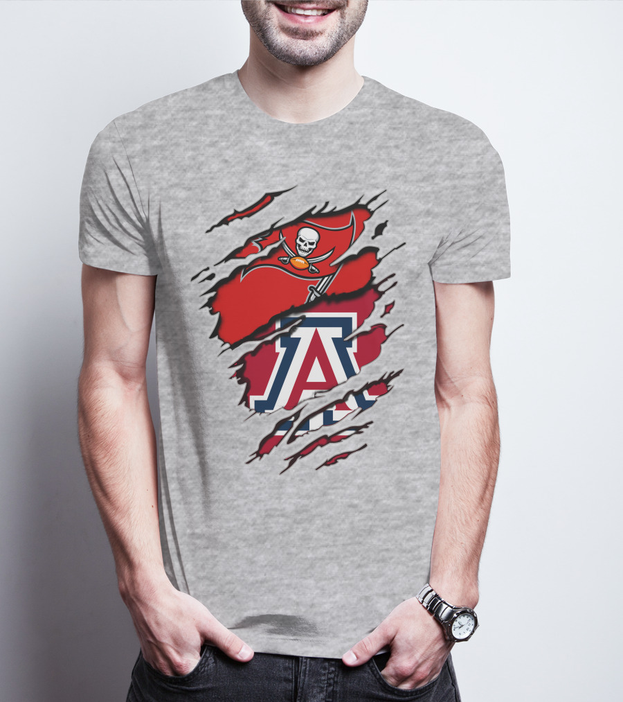 Buccaneers Arizona Wildcats Football Logo Crossover T-Shirt