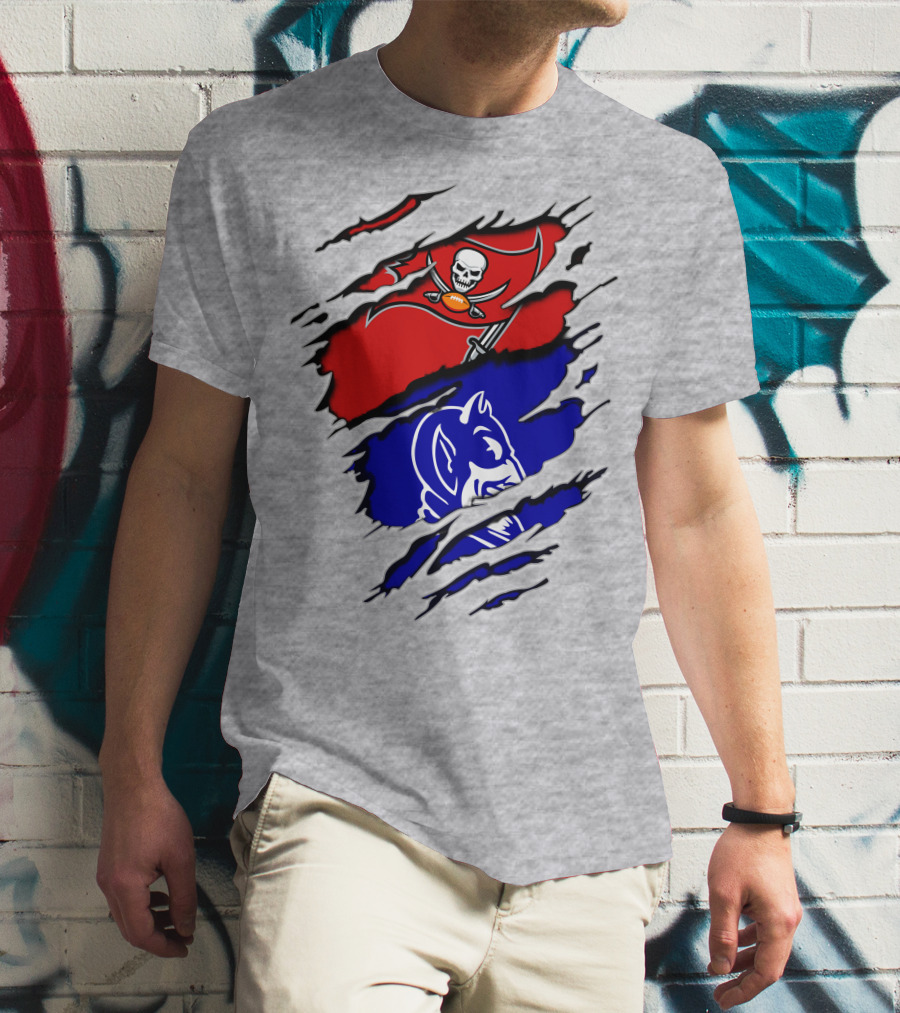 Buccaneers Duke Pirate Flag And Blue Devil Fusion T-Shirt